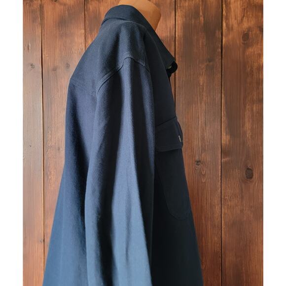 UNTUCKit Men 3XL Navy Blue Heavy Cotton Linen Button-Up Shirt Shacket Reissler - Picture 5 of 13